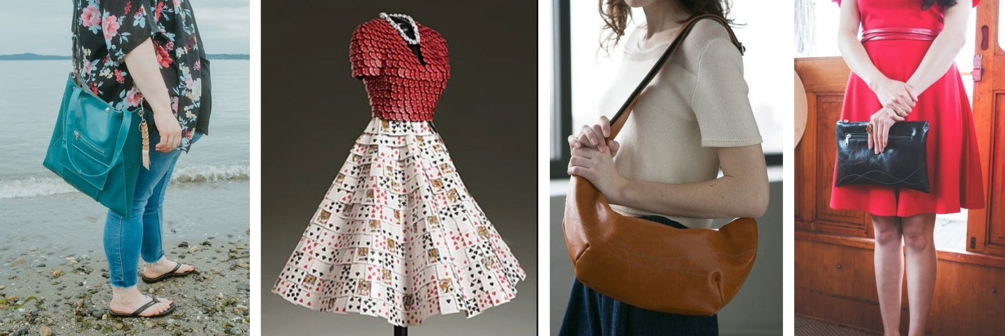 bags and dresses made from unconventional materials