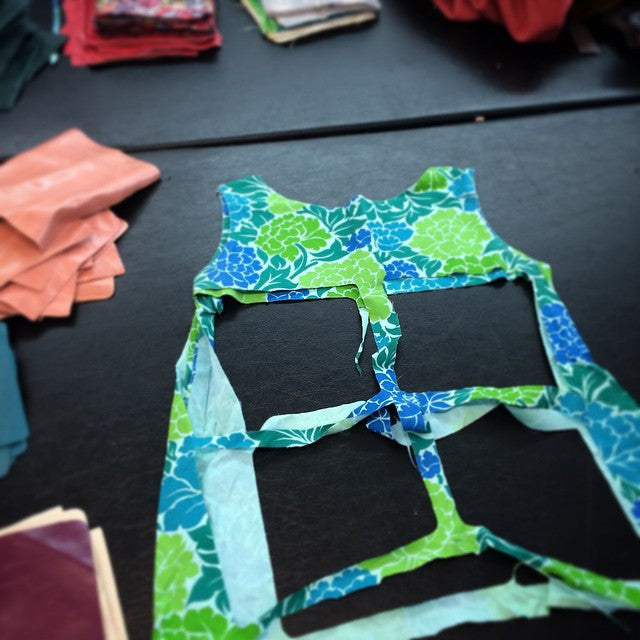 Vintage sundress upcycled into bag linings!