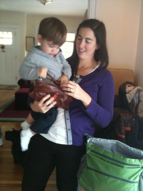 Clutch as diaper bag: Tara & Aiden