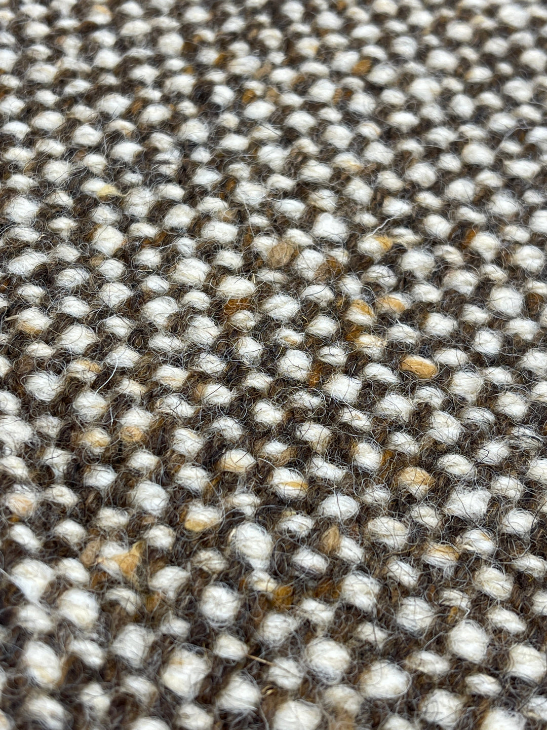 chunky brown and white tweed fabric