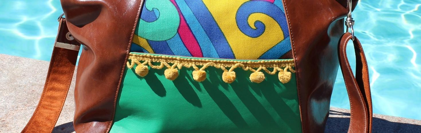 Vintage bags made in the USA with Pom Pom Fringe