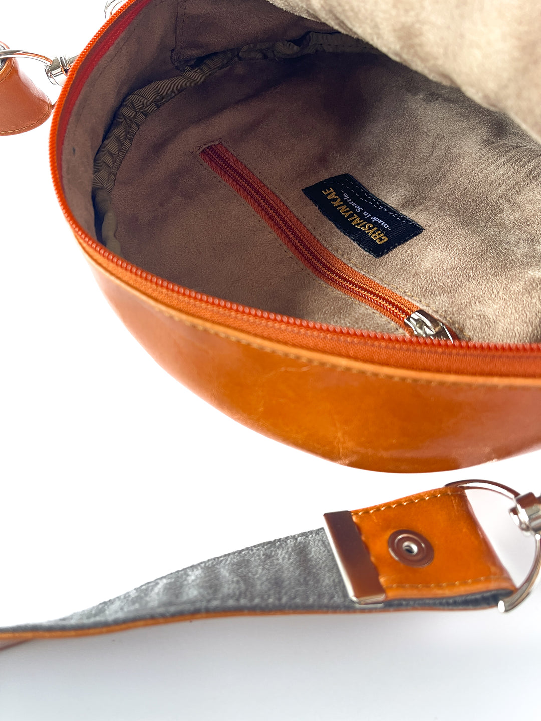 Circle Crossbody Bag With Vintage Fabric - Pink French Floral