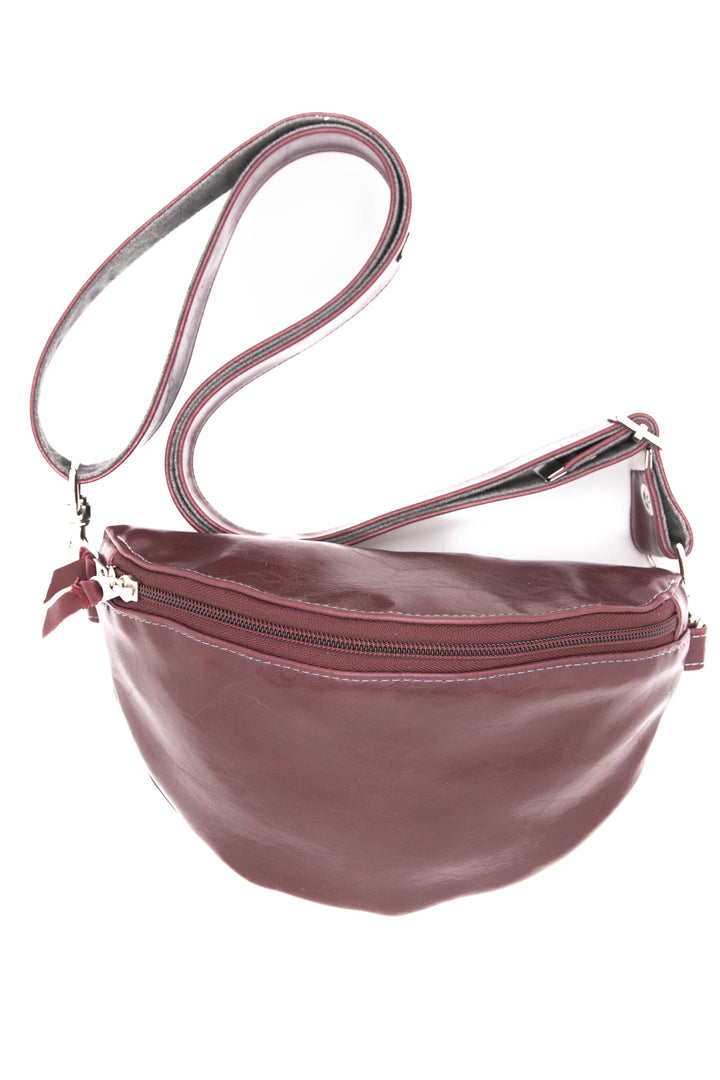 Fanny Pack from Glazed Vegan Leather made in USA#color_wine