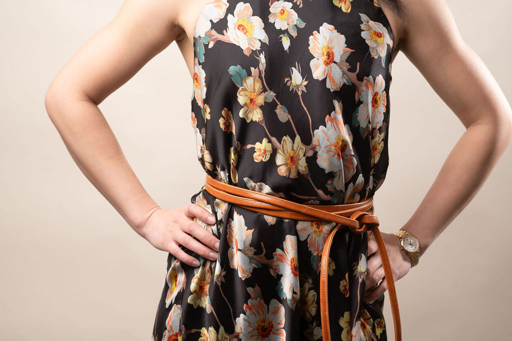 Skinny Wrap Belt- Vegan Leather made in the USA#color_butterscotch