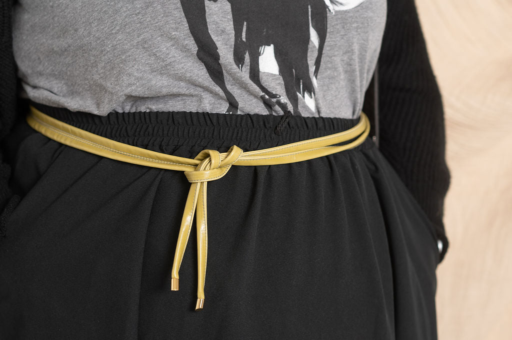 Skinny Wrap Belt- Vegan Leather made in the USA#color_citrine