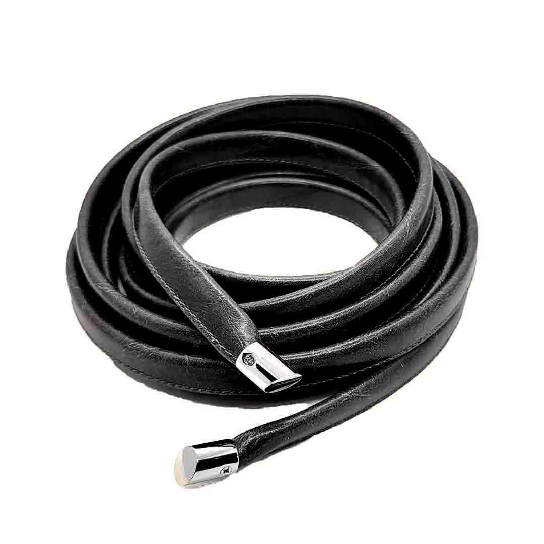 Skinny Wrap Belt- Vegan Leather made in the USA#color_black