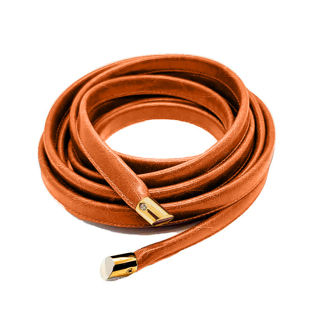 Skinny Wrap Belt- Vegan Leather made in the USA#color_butterscotch