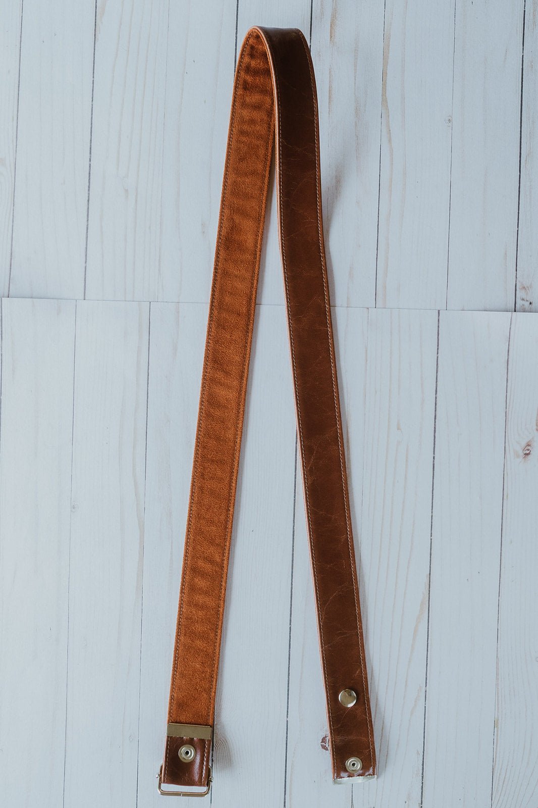 brown vegan crossbody long 60" strap