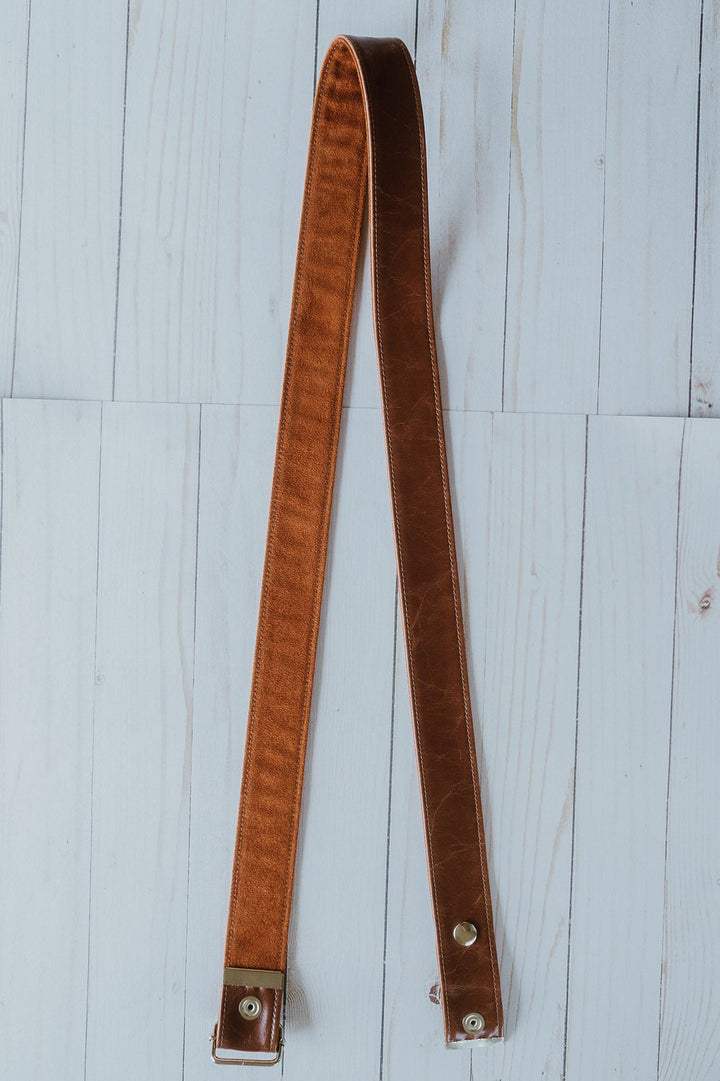 brown vegan crossbody long 60" strap