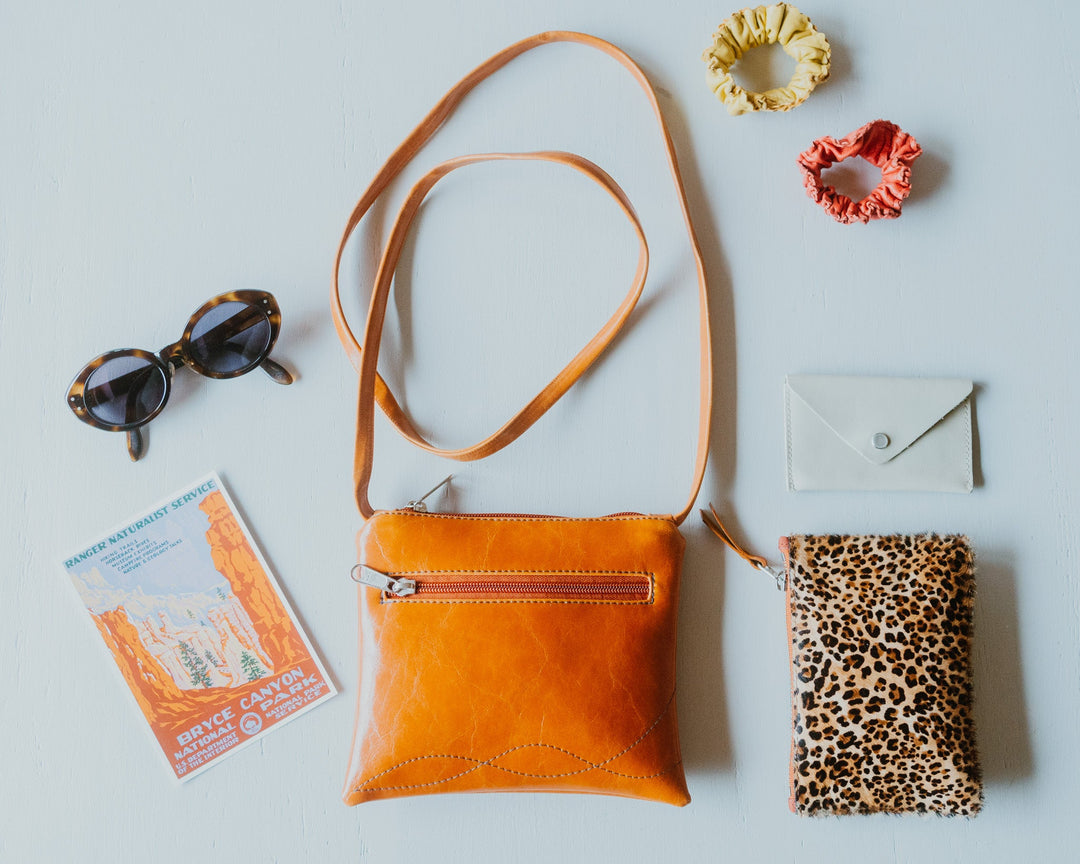 Cha Cha Small Crossbody Bag from Glazed Vegan Leather made in USA#color_butterscotch