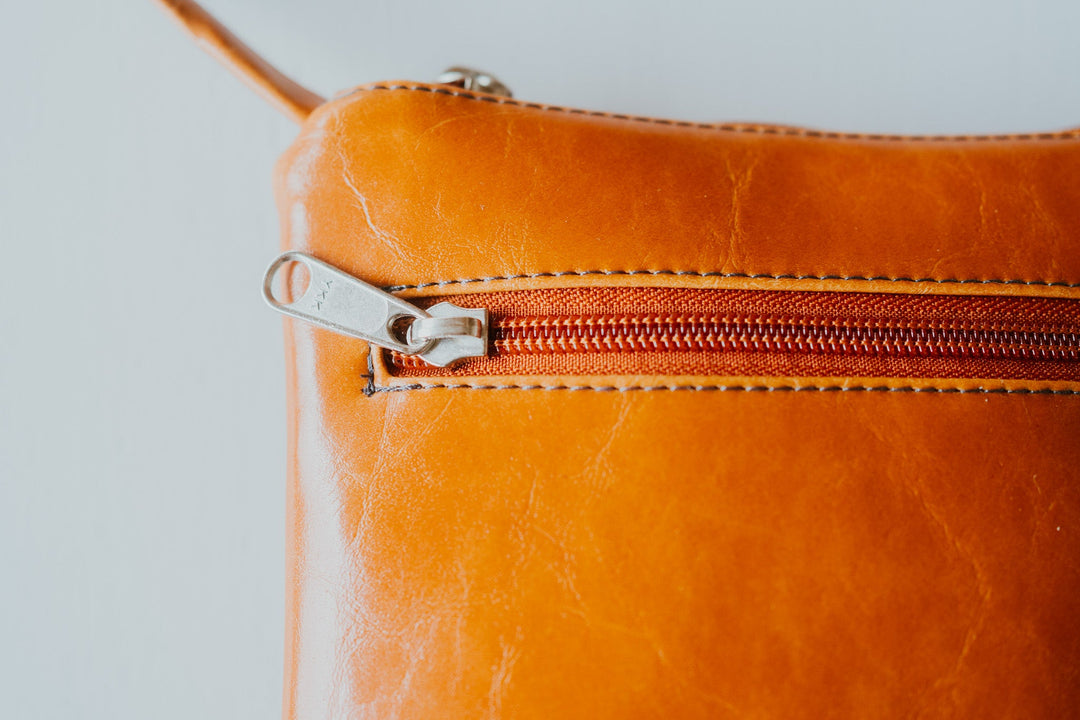 Cha Cha Small Crossbody Bag from Glazed Vegan Leather made in USA#color_butterscotch