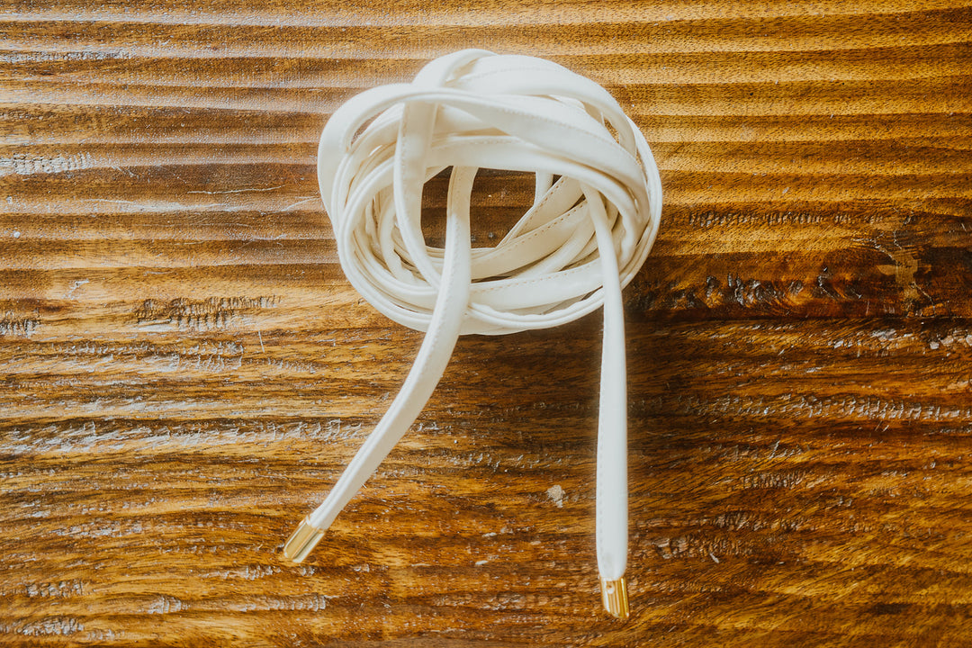 Skinny Wrap Belt- Vegan Leather made in the USA#color_warm-white