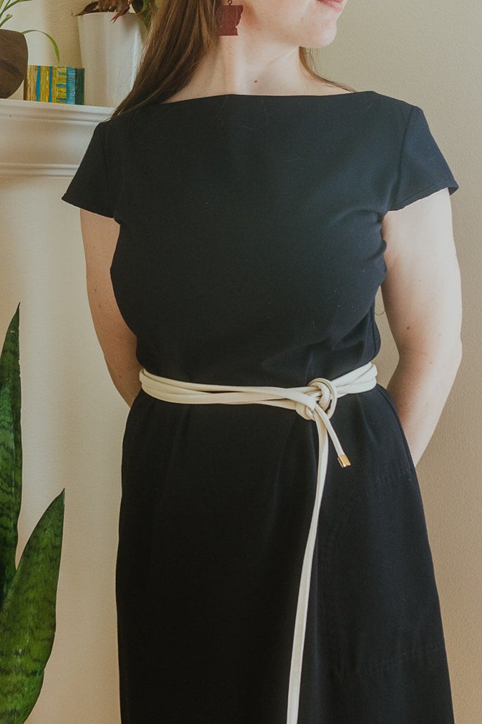 Skinny Wrap Belt- Vegan Leather made in the USA#color_warm-white