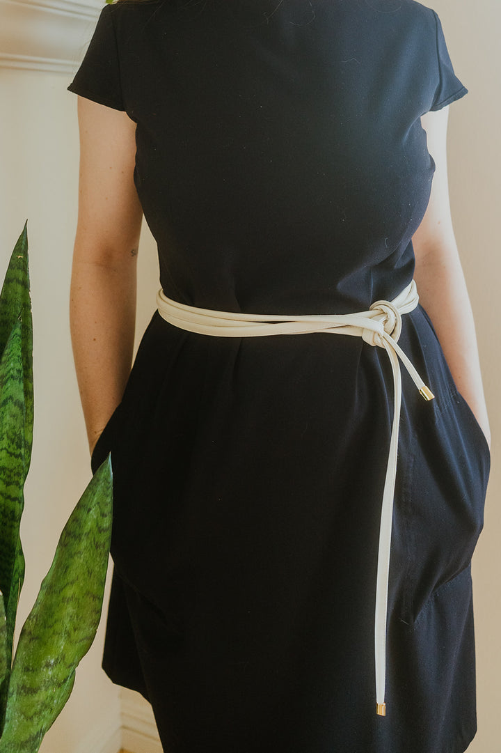 Skinny Wrap Belt- Vegan Leather made in the USA#color_warm-white