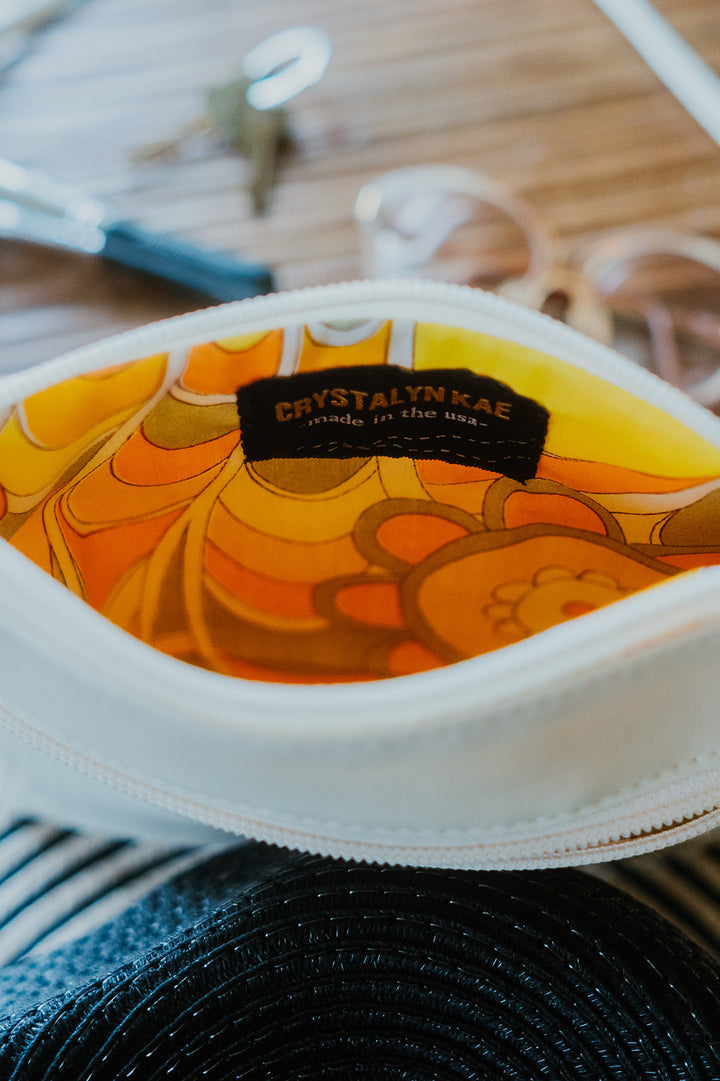 Cha Cha Small Crossbody Bag from Glazed Vegan Leather made in USA#color_warm-white