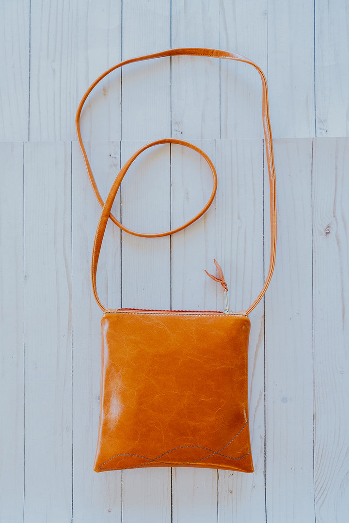 Cha Cha Small Crossbody Bag from Glazed Vegan Leather made in USA#color_butterscotch