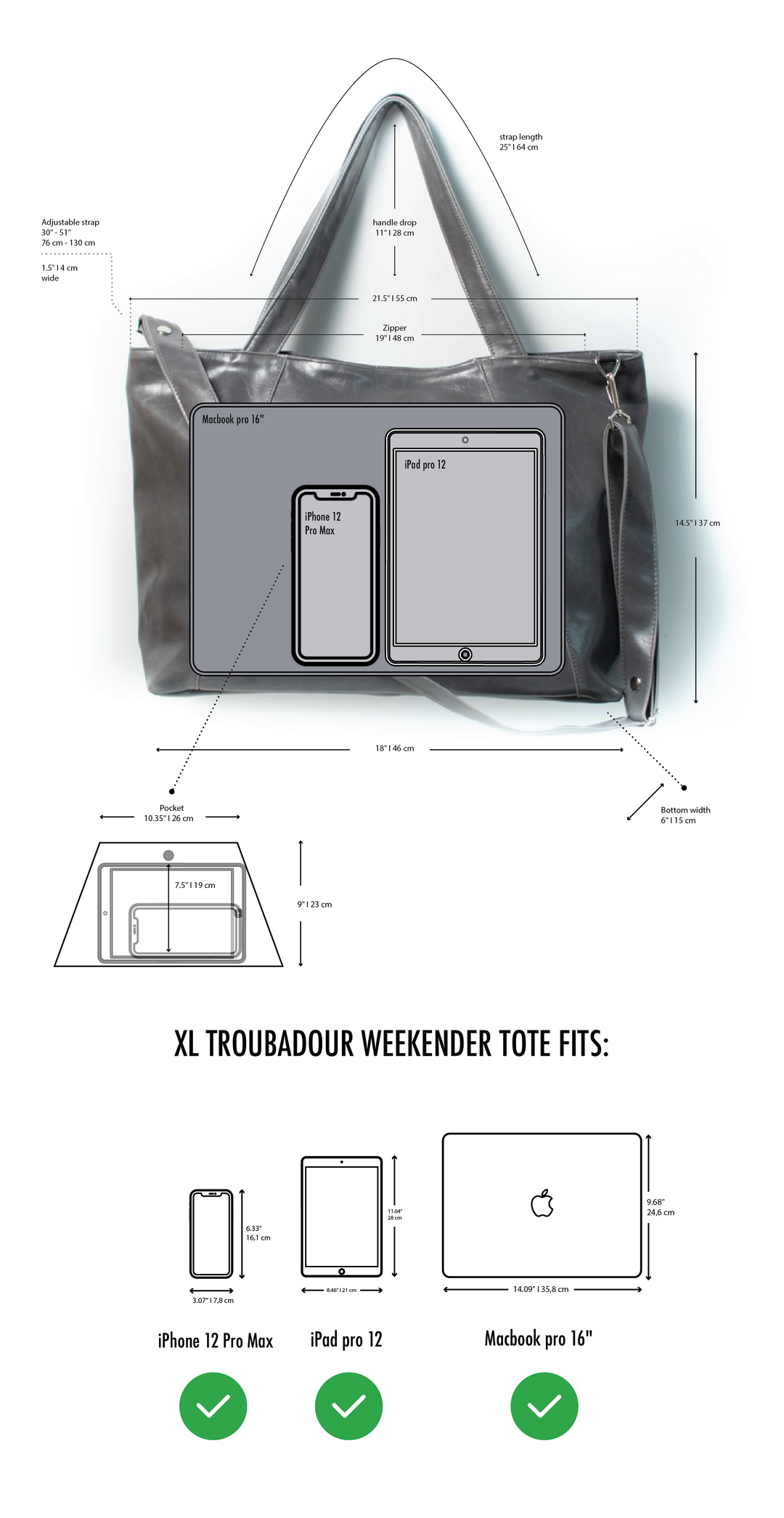 XL Troubadour Weekender Tote – Machine Washable Carry-On & Baby Bag