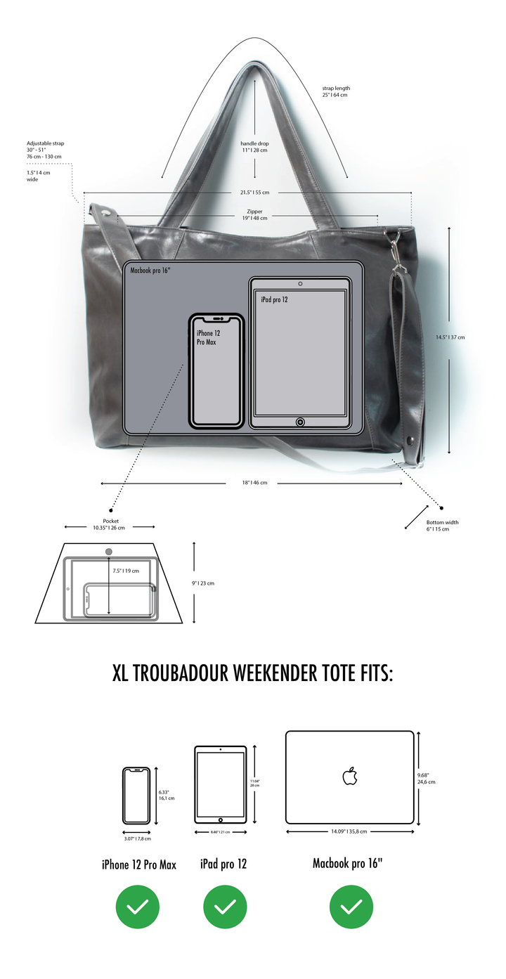 XL Troubadour Weekender Tote – Machine Washable Carry-On & Baby Bag