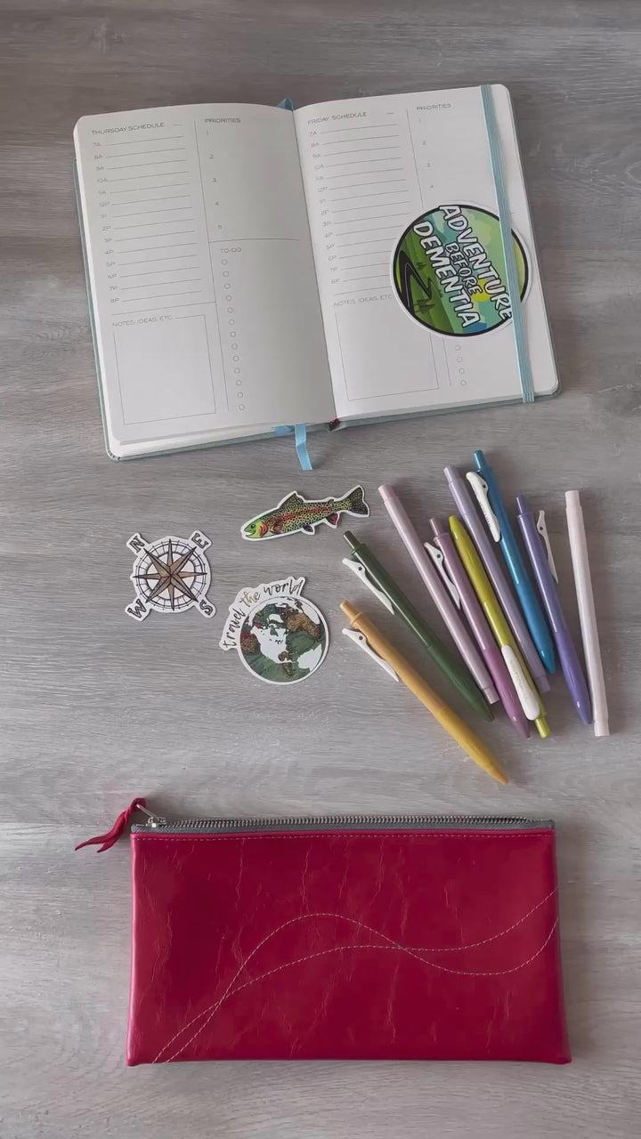 Large Valet Pouch from Glazed Vegan Leather made in the USA#color_citrine