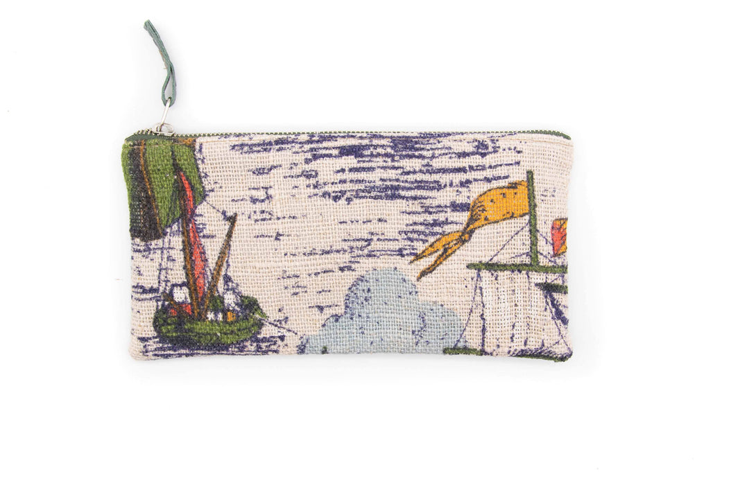 Limited edition Large Valet Pouch from Vintage Fabric#color_morro-bay-sailboats