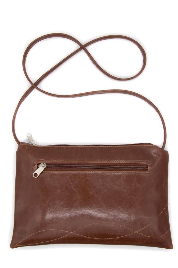 Bossa Nova Medium Crossbody Bag from Glazed Vegan Leather made in USA#color_ale-brown