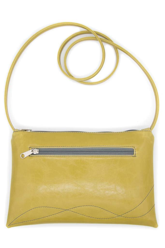 Bossa Nova Medium Crossbody Bag from Glazed Vegan Leather made in USA#color_citrine