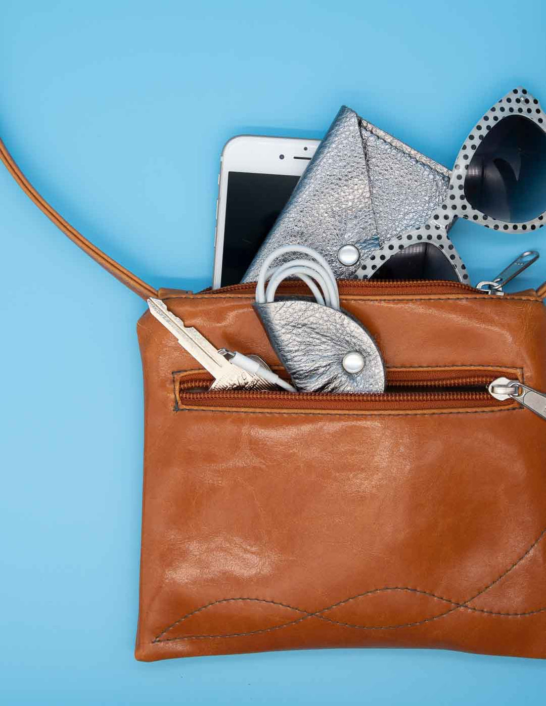 Cha Cha Small Crossbody Bag from Glazed Vegan Leather made in USA#color_butterscotch