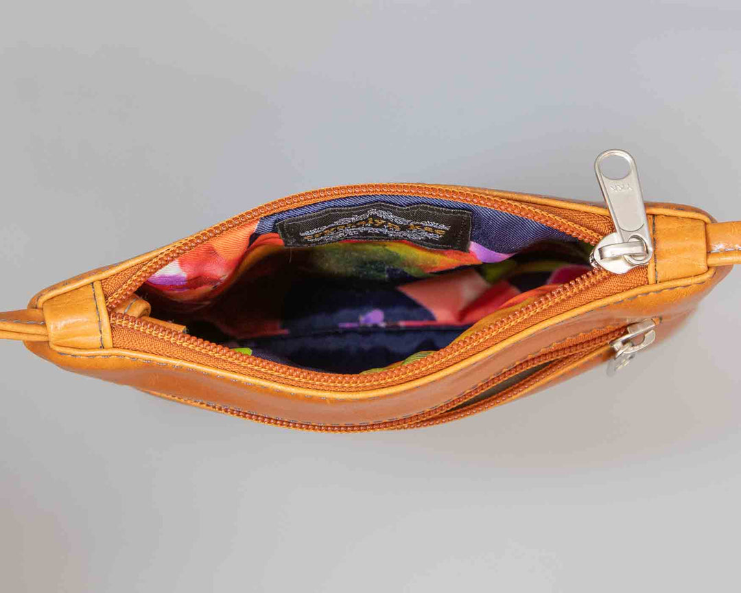 Cha Cha Small Crossbody Bag from Glazed Vegan Leather made in USA#color_butterscotch