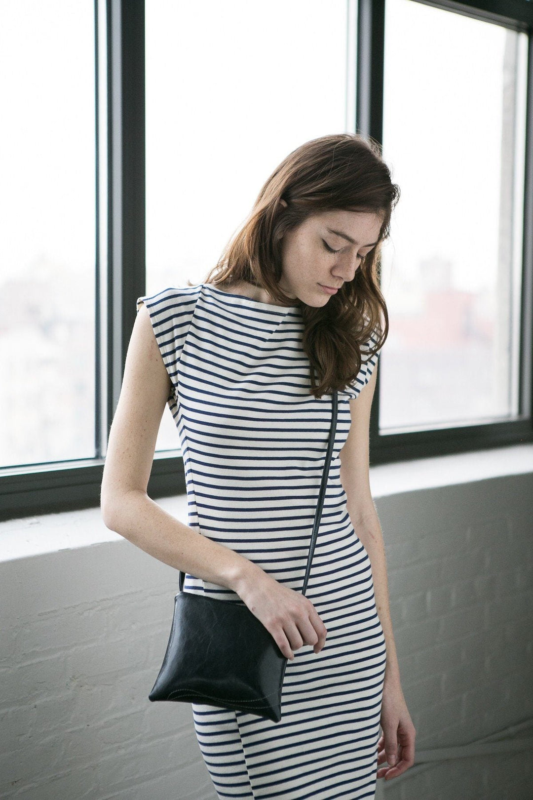 Cha Cha Small Crossbody Bag from Glazed Vegan Leather made in USA#color_navy