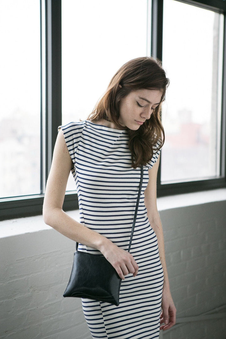 Cha Cha Small Crossbody Bag from Glazed Vegan Leather made in USA#color_navy