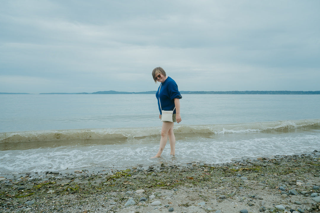 Cha Cha Small Crossbody Bag from Glazed Vegan Leather made in USA#color_warm-white