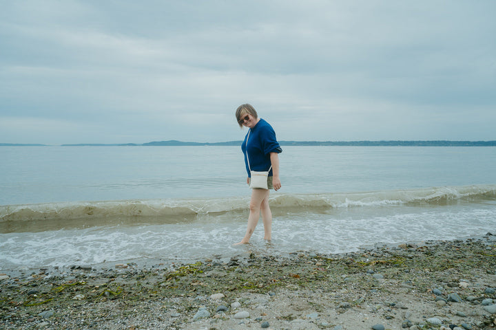 Cha Cha Small Crossbody Bag from Glazed Vegan Leather made in USA#color_warm-white