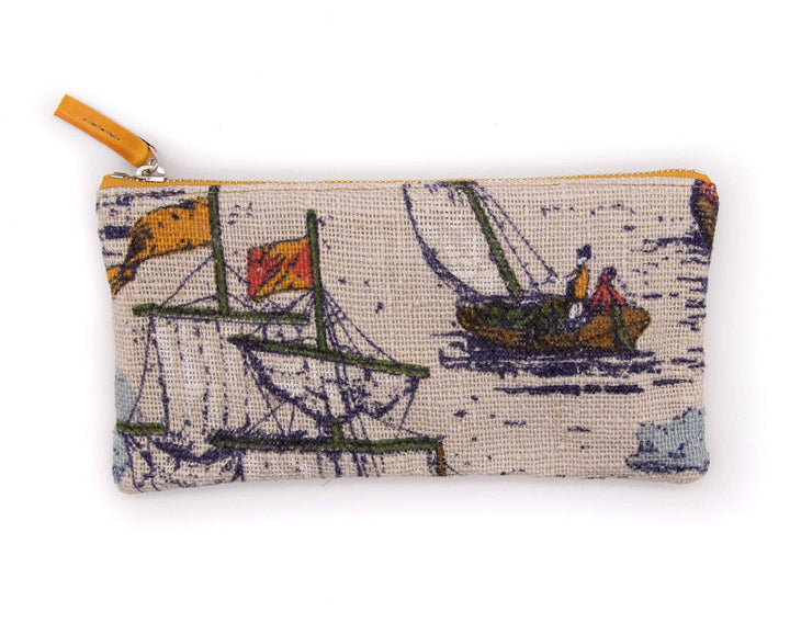 Limited edition Large Valet Pouch from Vintage Fabric#color_morro-bay-sailboats