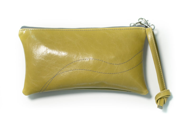 Large Valet Pouch from Glazed Vegan Leather made in the USA#color_citrine