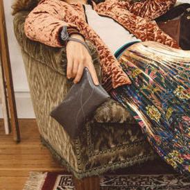 Large Valet Pouch from Glazed Vegan Leather made in the USA#color_grey