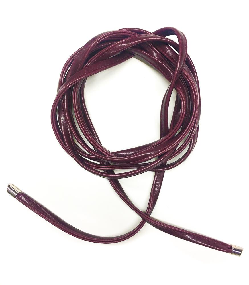 Skinny Wrap Belt- Vegan Leather made in the USA#color_wine