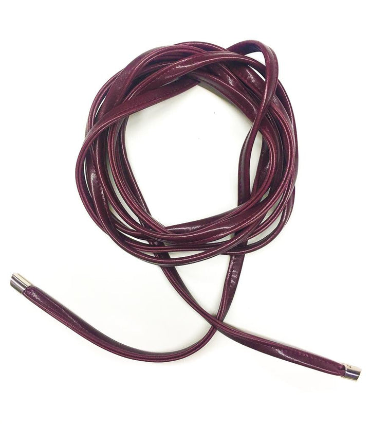 Skinny Wrap Belt- Vegan Leather made in the USA#color_wine