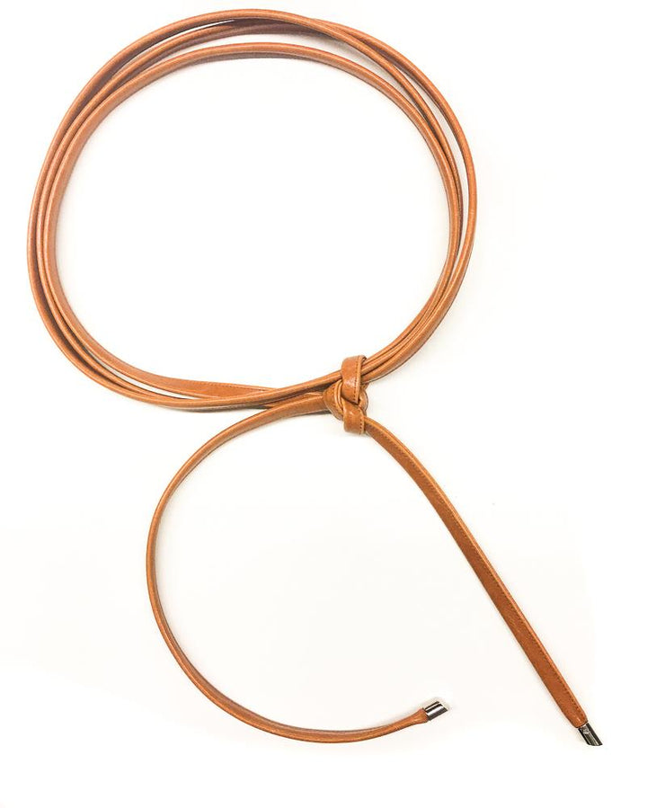 Skinny Wrap Belt- Vegan Leather made in the USA#color_butterscotch