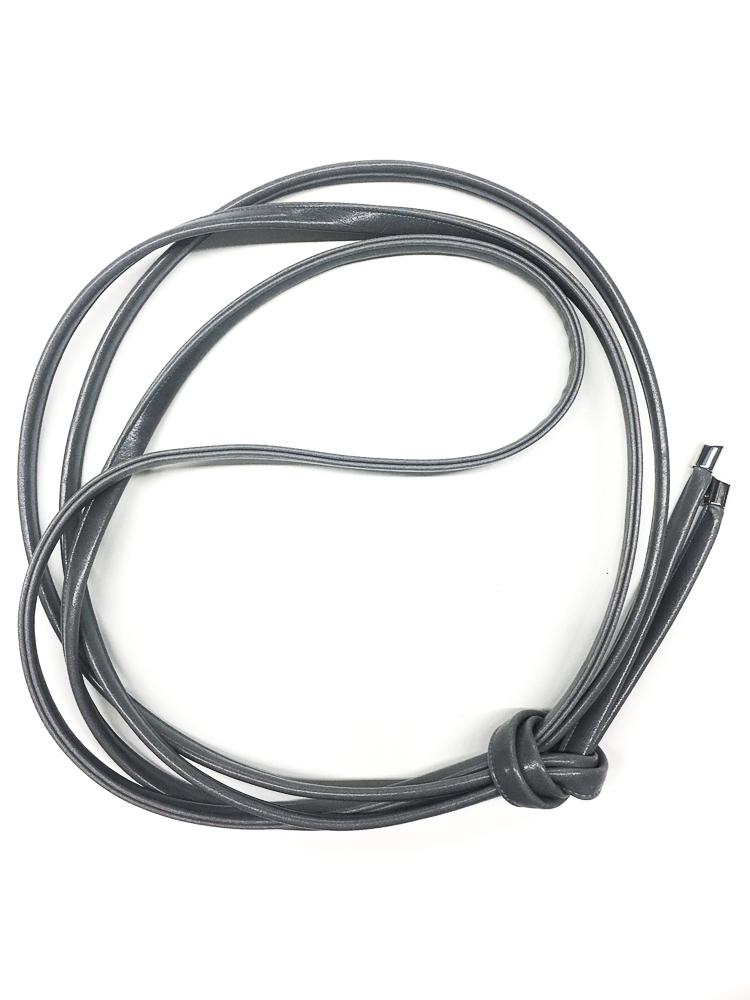 Skinny Wrap Belt- Vegan Leather made in the USA#color_grey