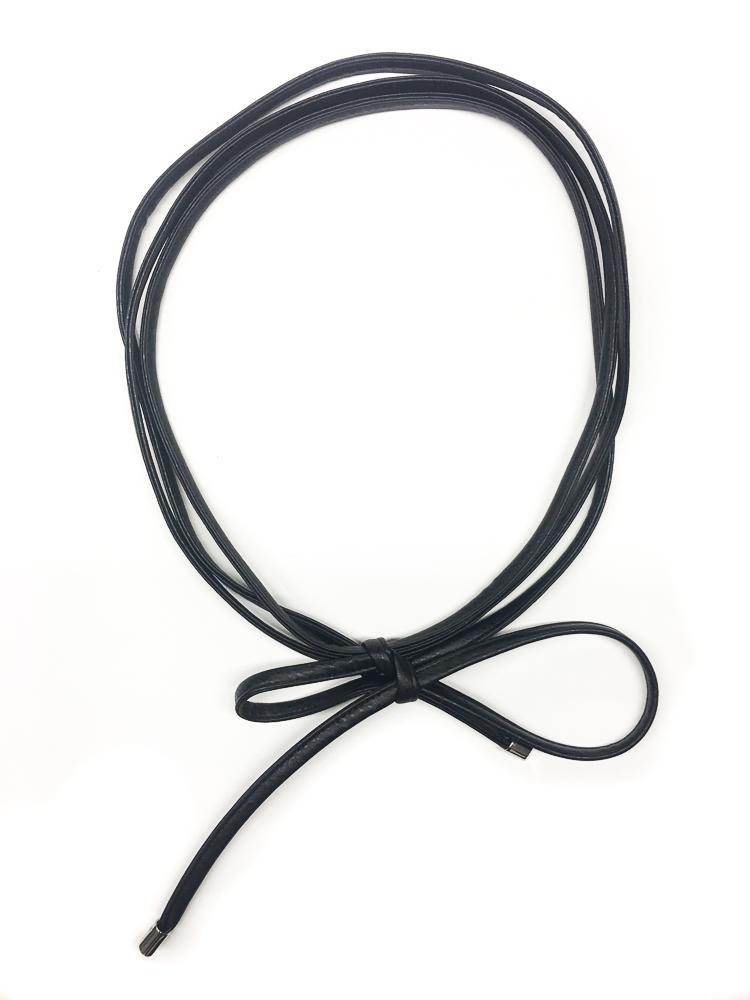 Skinny Wrap Belt- Vegan Leather made in the USA#color_black