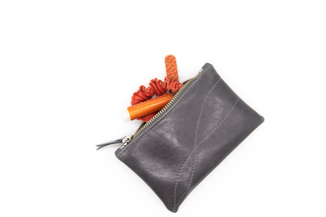 Small Valet Pouch from Glazed Vegan Leather#color_grey