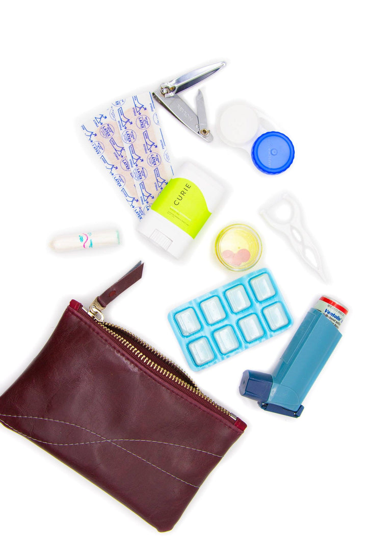 Small Valet Pouch from Glazed Vegan Leather#color_wine