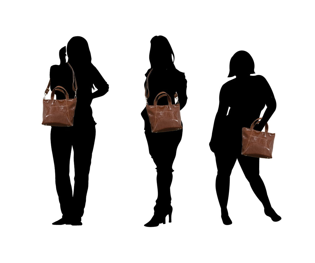 Womens Tote Bag - Mini Troubadour Tote- Black Vegan Leather#color_black